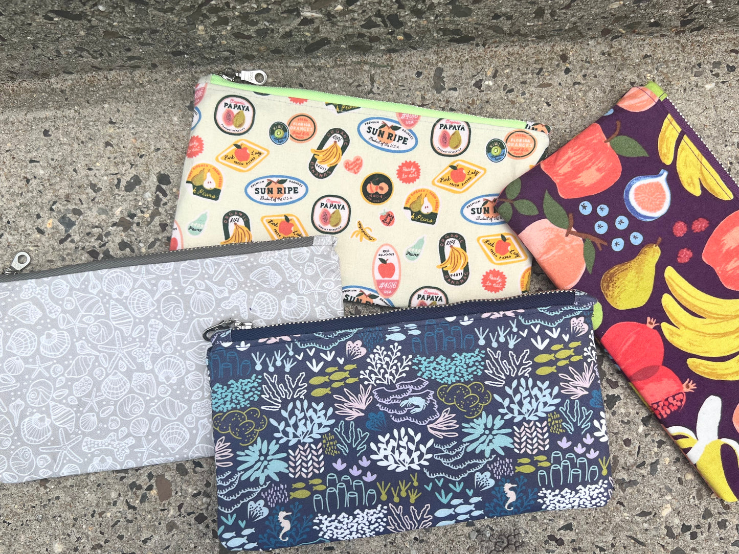 Fruit Stickers Flat-Zip Pouch