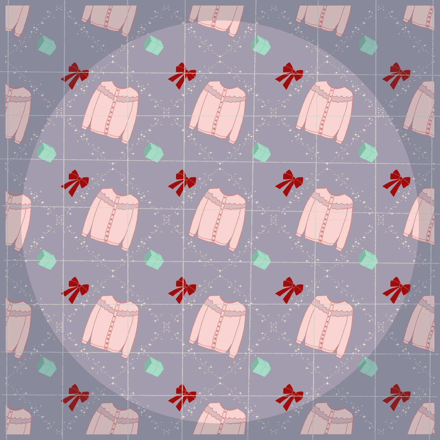 Tis The Sweater Season Seamless Pattern Grey 300 DPI PNG Instant Digital Download