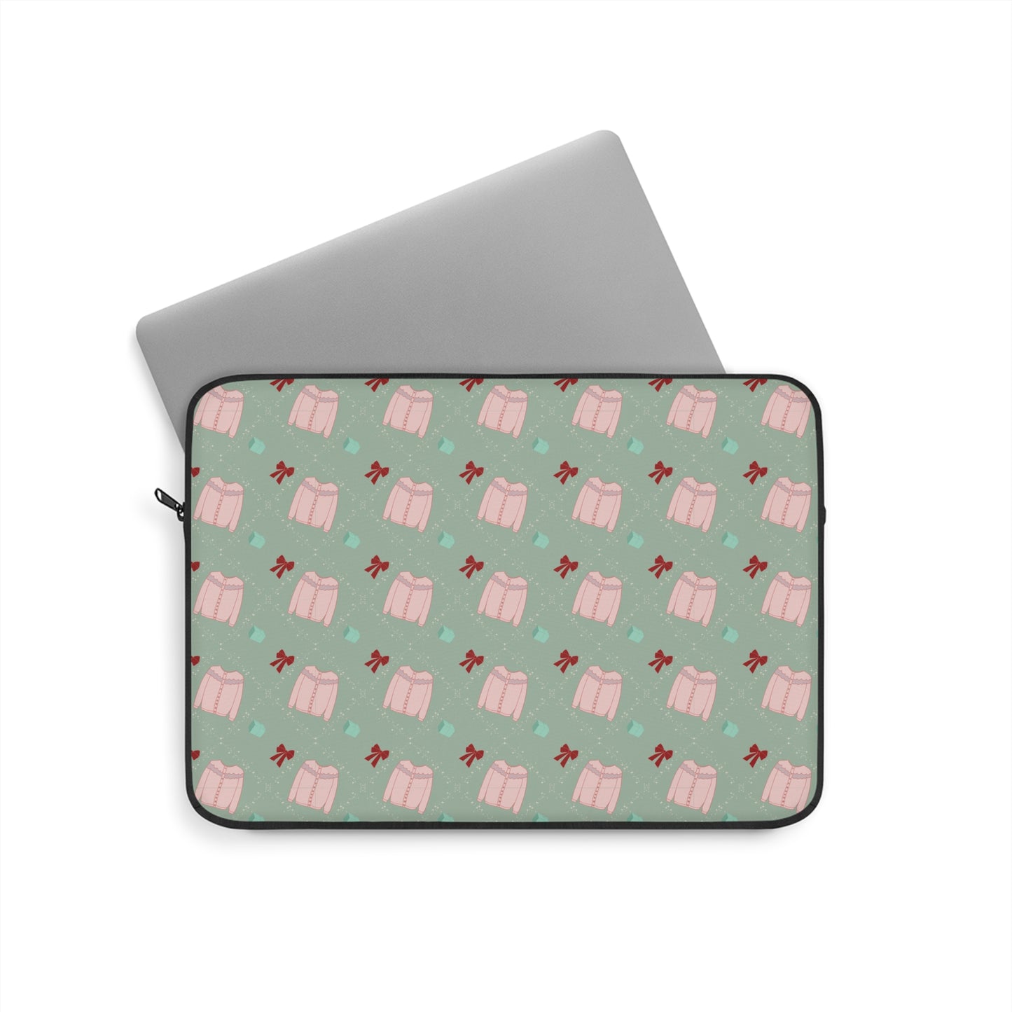 Tis the Sweater Season Green Laptop Sleeve