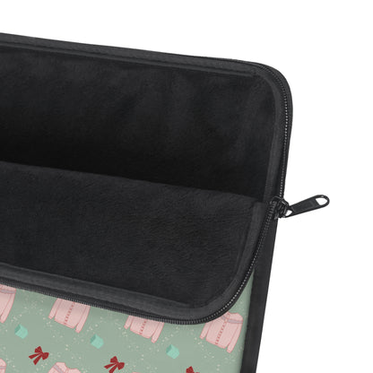 Tis the Sweater Season Green Laptop Sleeve
