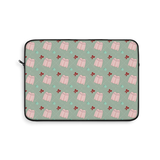 Tis the Sweater Season Green Laptop Sleeve