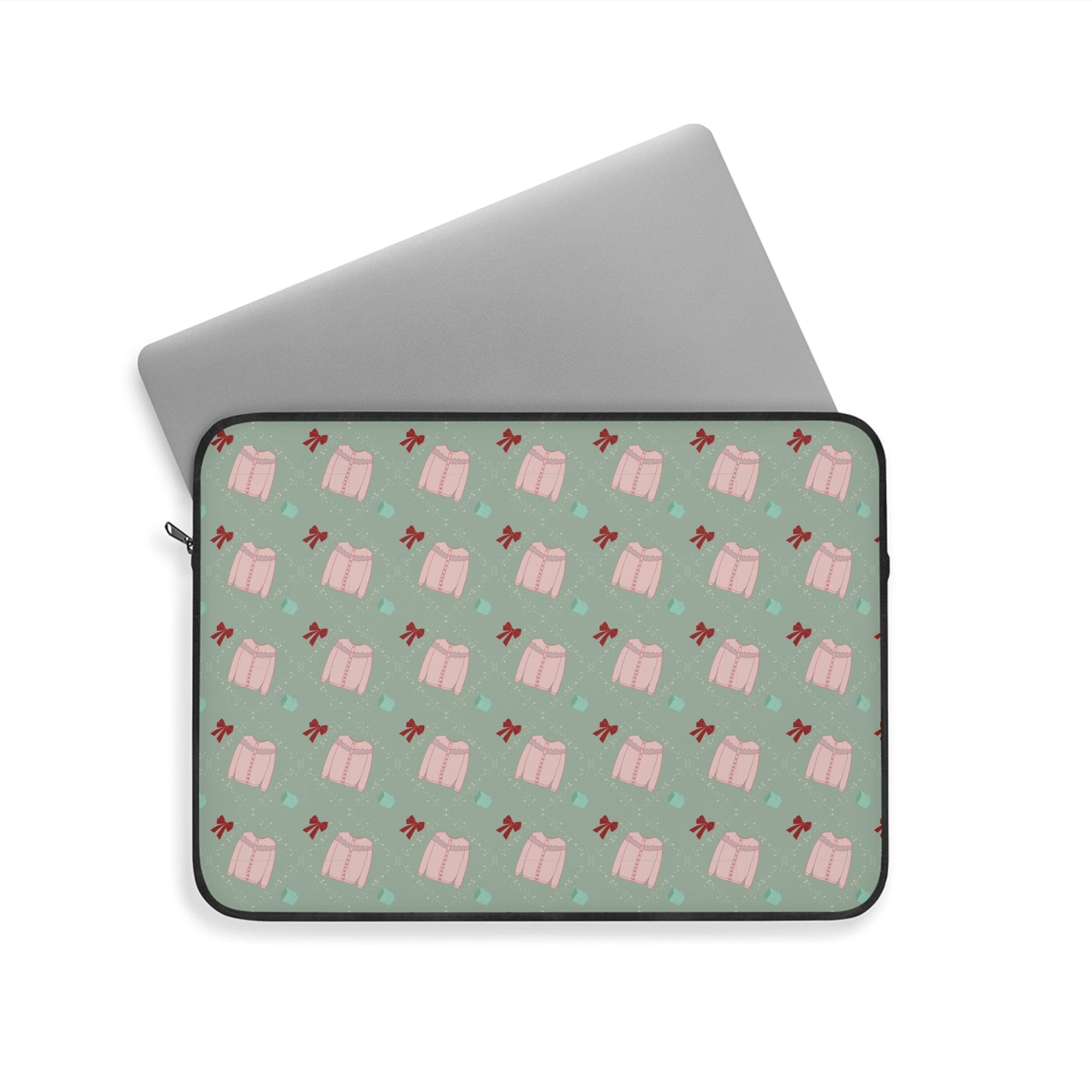Tis the Sweater Season Green Laptop Sleeve