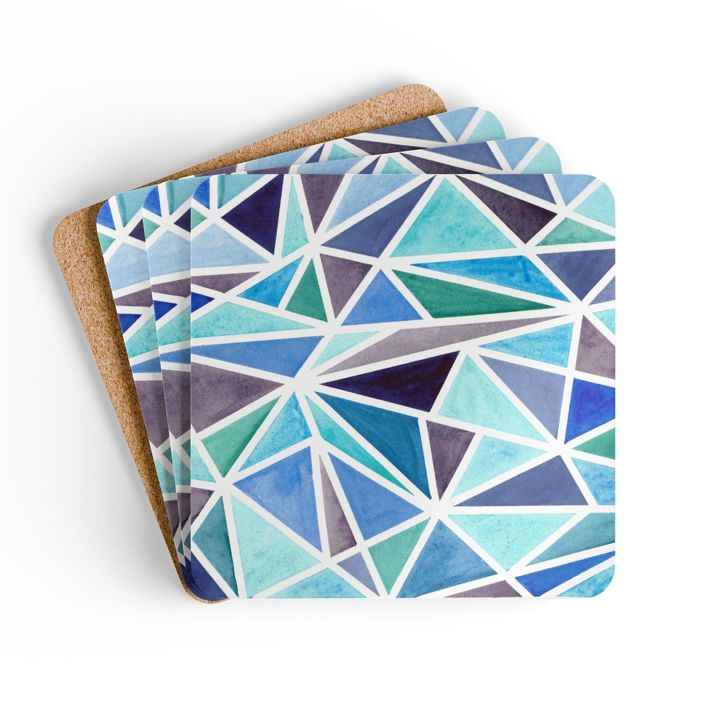 Broken Blues Corkwood Coaster Set