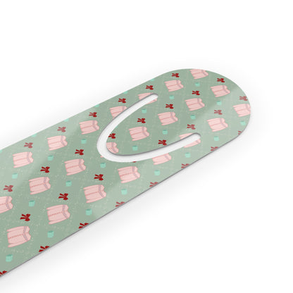 Tis The Sweater Season Green Bookmark