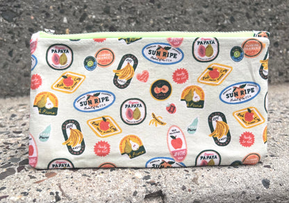 Fruit Stickers Flat-Zip Pouch