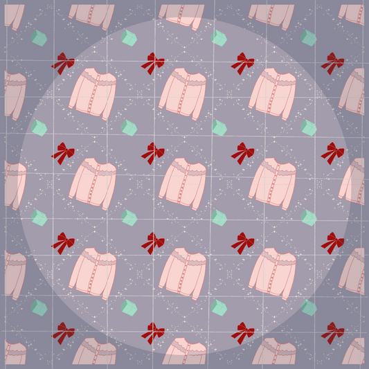 Tis The Sweater Season Seamless Pattern Grey 300 DPI PNG Instant Digital Download