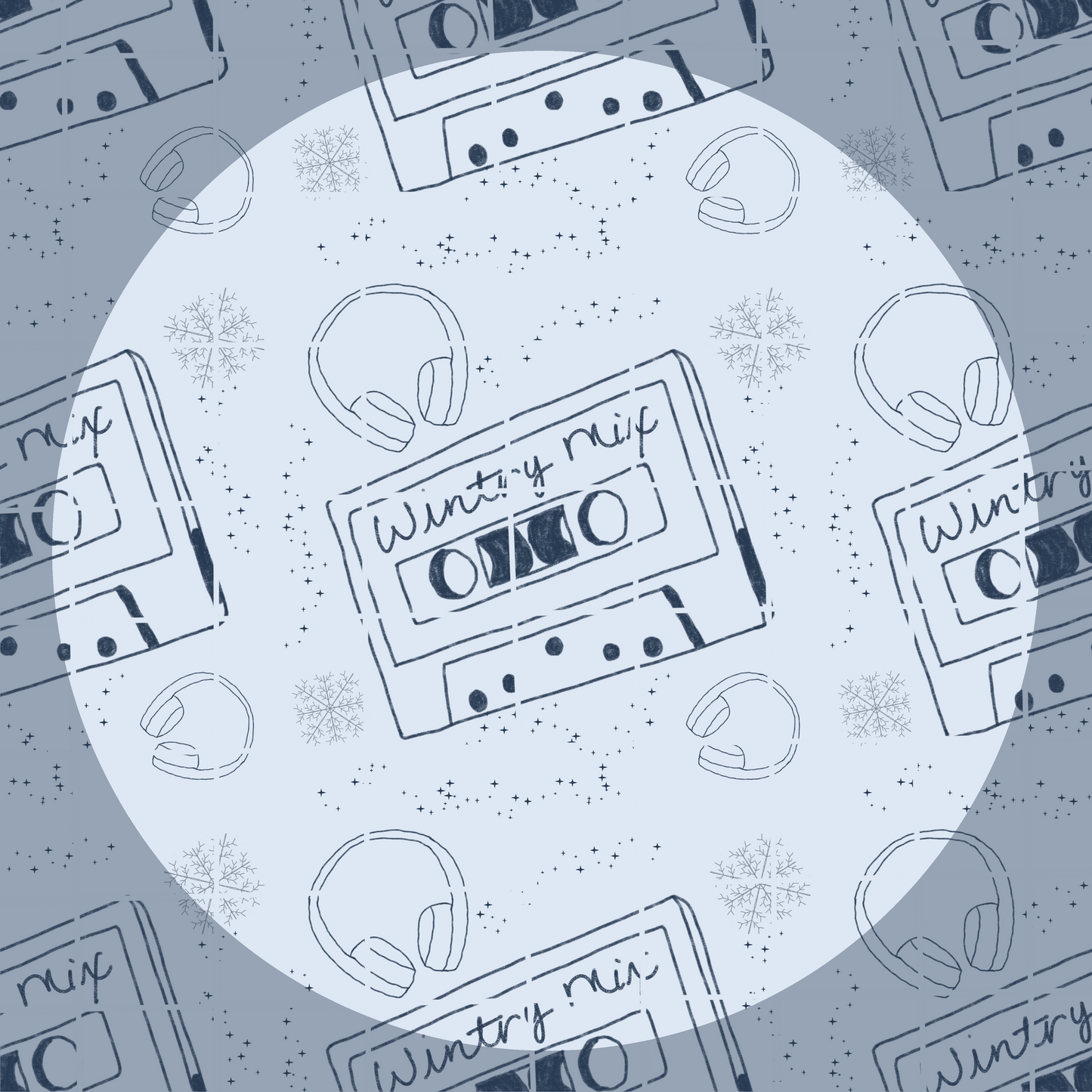 Wintry Mix Seamless Pattern 300 DPI PNG Instant Digital Download